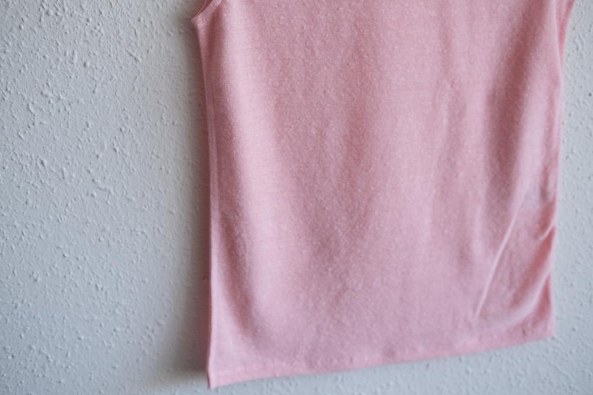 リネンコットンアンダーウェア ノースリーブ｜レディース｜パウダーピンク