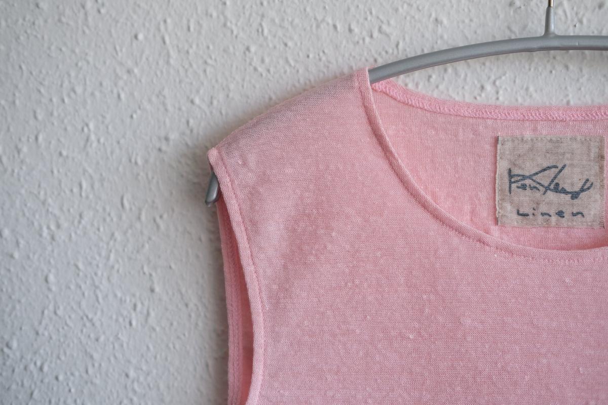 リネンコットンアンダーウェア ノースリーブ｜レディース｜パウダーピンク