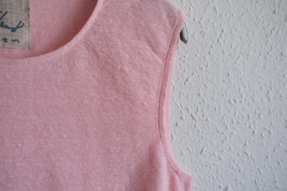 リネンコットンアンダーウェア ノースリーブ｜レディース｜パウダーピンク