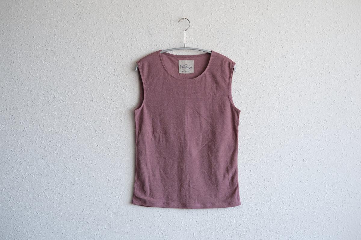 リネンコットンアンダーウェア ノースリーブ｜レディース｜オールドピンク