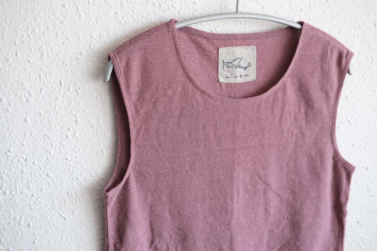 リネンコットンアンダーウェア ノースリーブ｜レディース｜オールドピンク