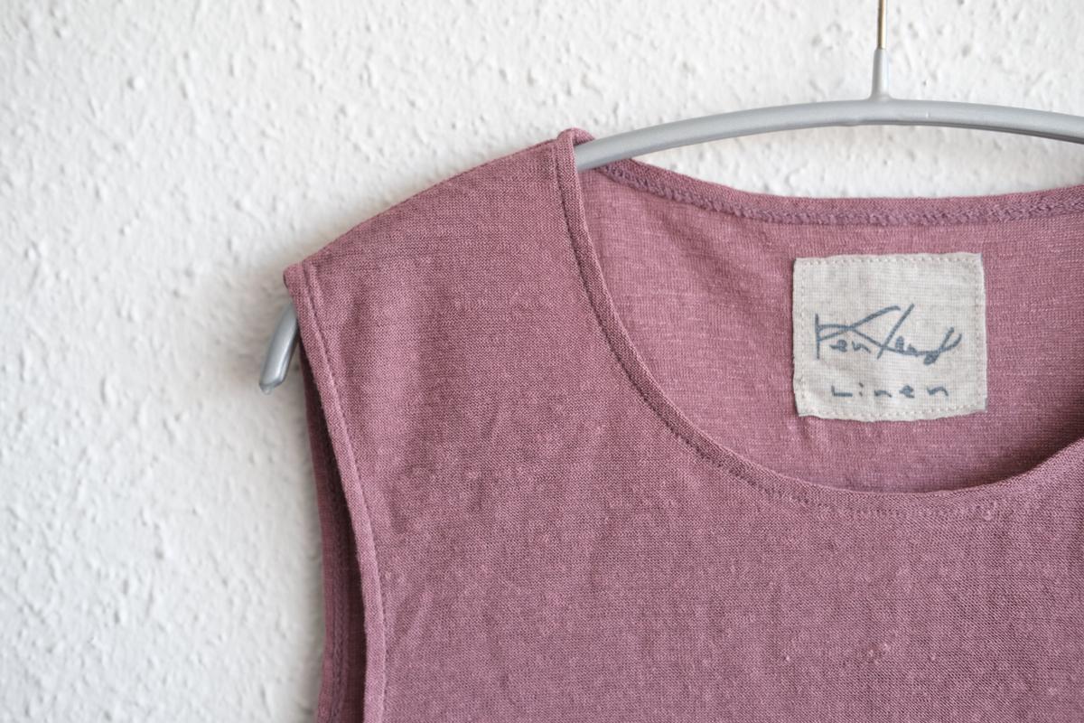 リネンコットンアンダーウェア ノースリーブ｜レディース｜オールドピンク