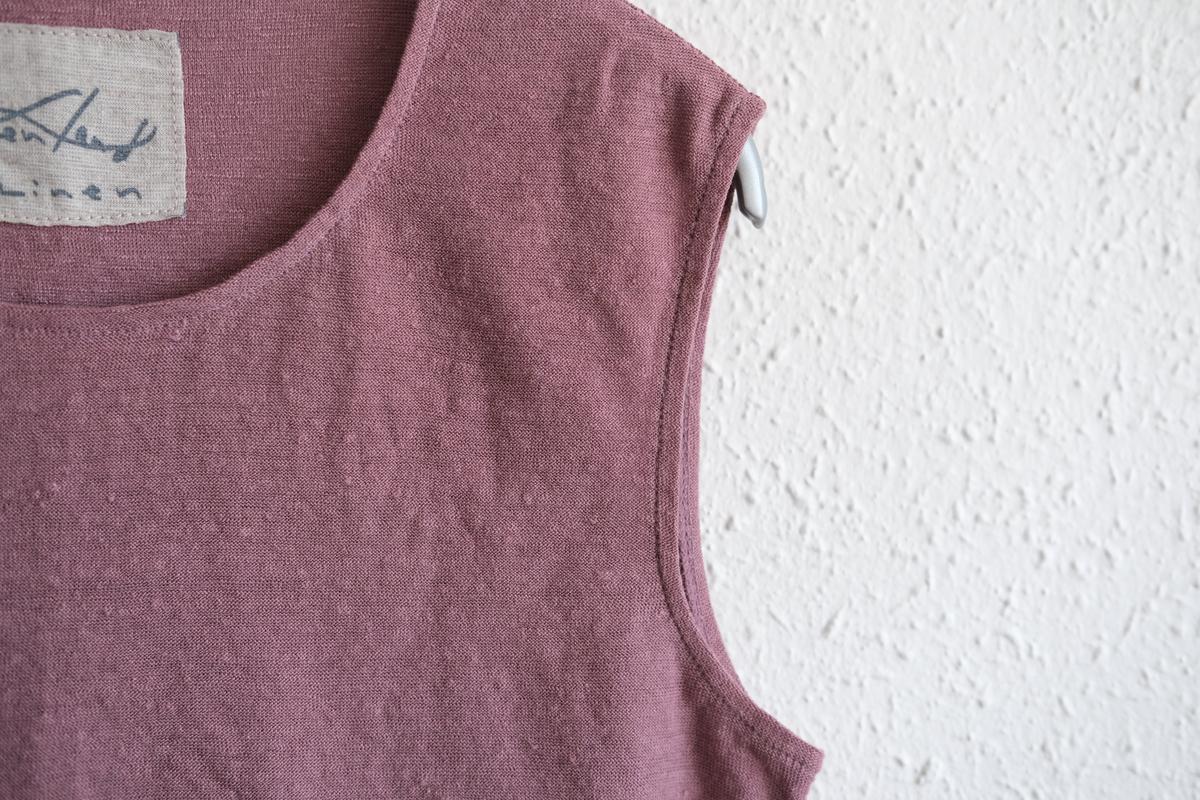 リネンコットンアンダーウェア ノースリーブ｜レディース｜オールドピンク