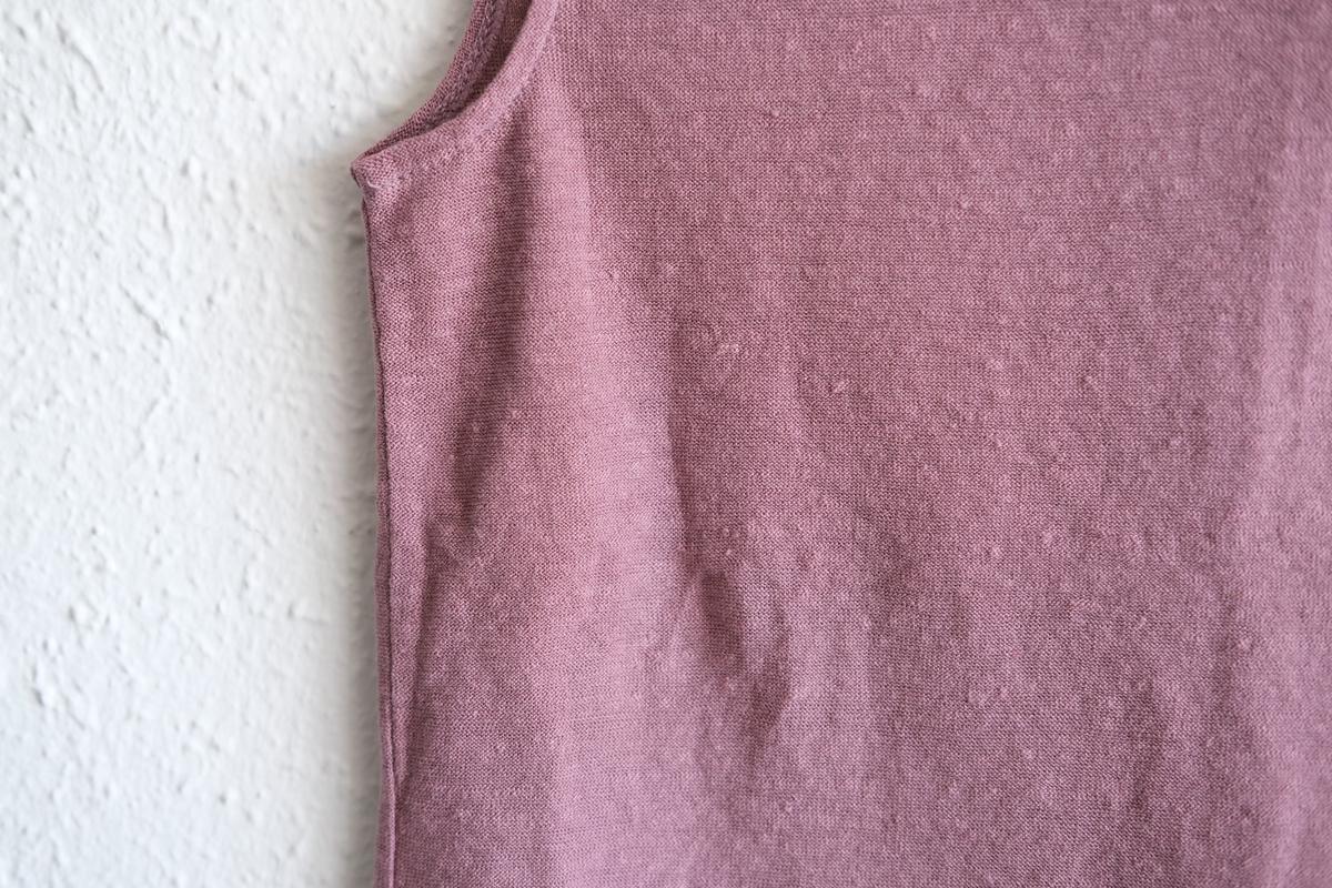 リネンコットンアンダーウェア ノースリーブ｜レディース｜オールドピンク