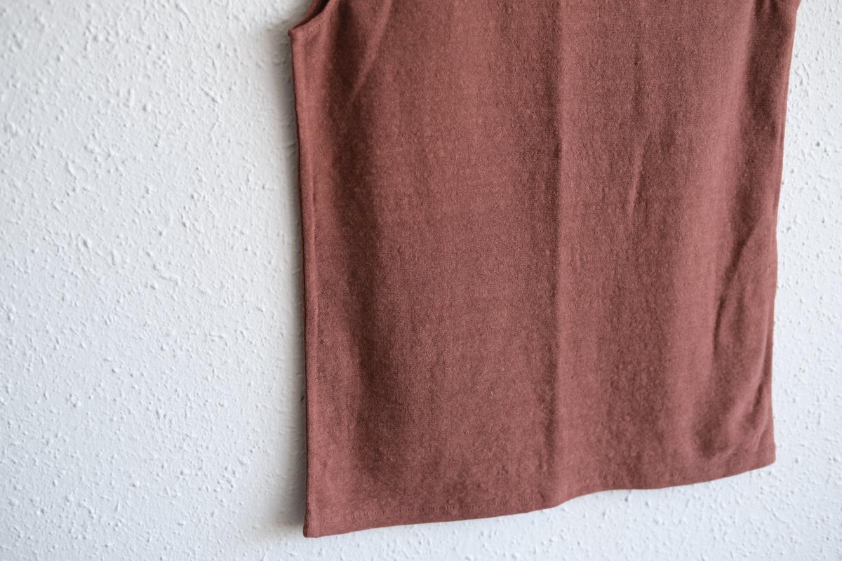 リネンコットンアンダーウェア ノースリーブ｜レディース｜ミルクティー