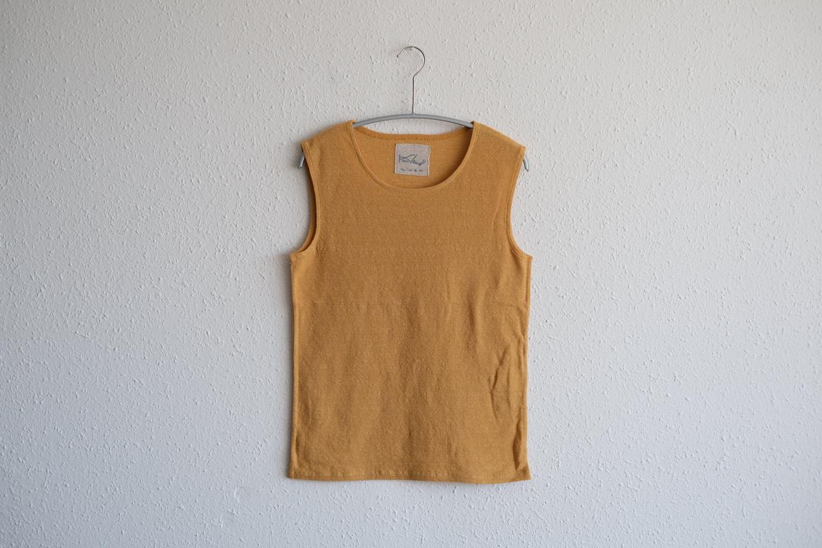 リネンコットンアンダーウェア ノースリーブ｜レディース｜シナモンオレンジ