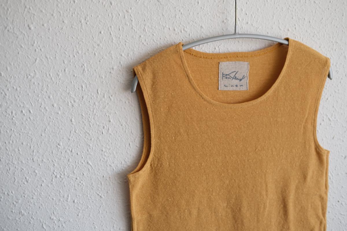 リネンコットンアンダーウェア ノースリーブ｜レディース｜シナモンオレンジ