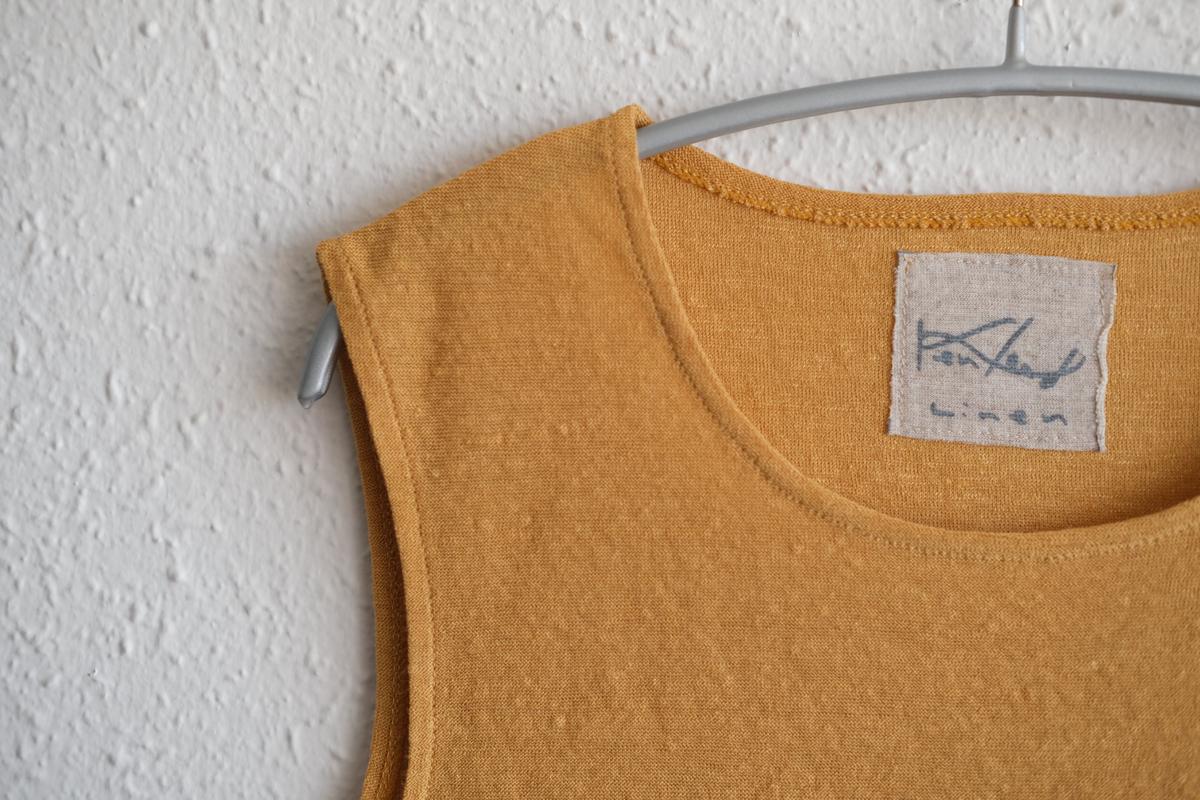 リネンコットンアンダーウェア ノースリーブ｜レディース｜シナモンオレンジ