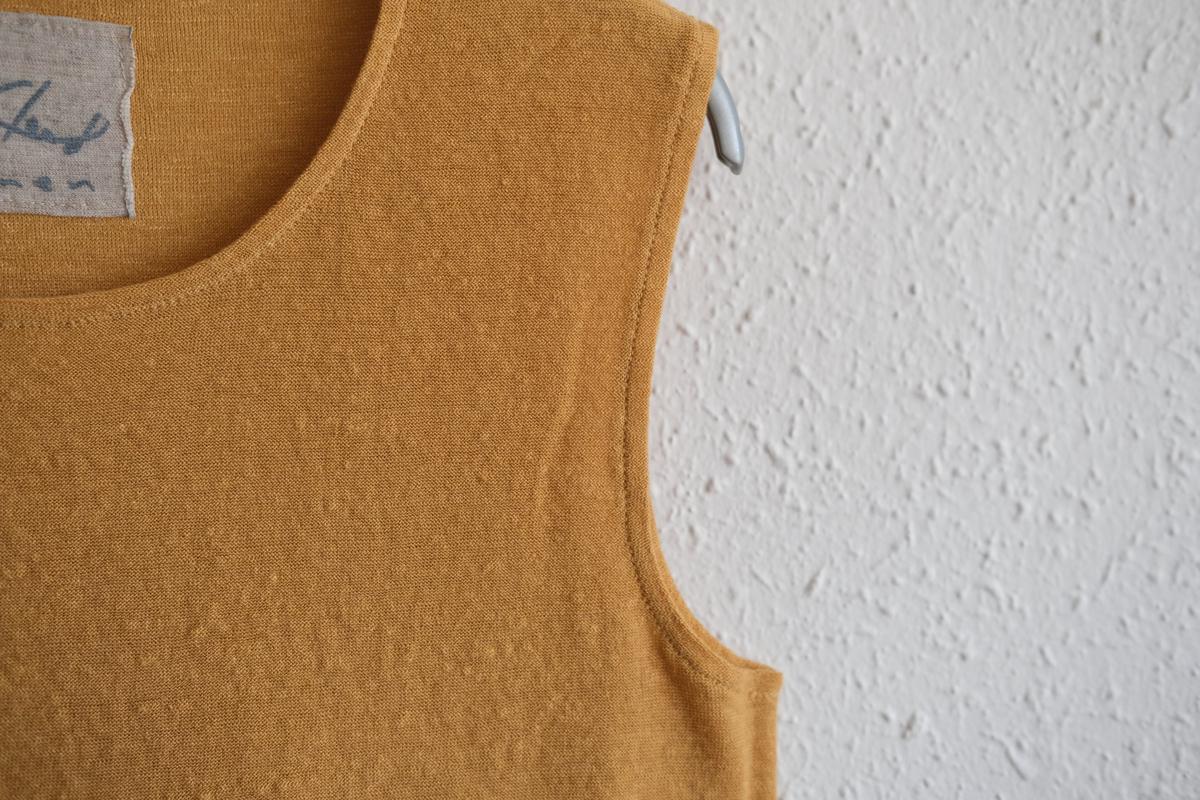 リネンコットンアンダーウェア ノースリーブ｜レディース｜シナモンオレンジ