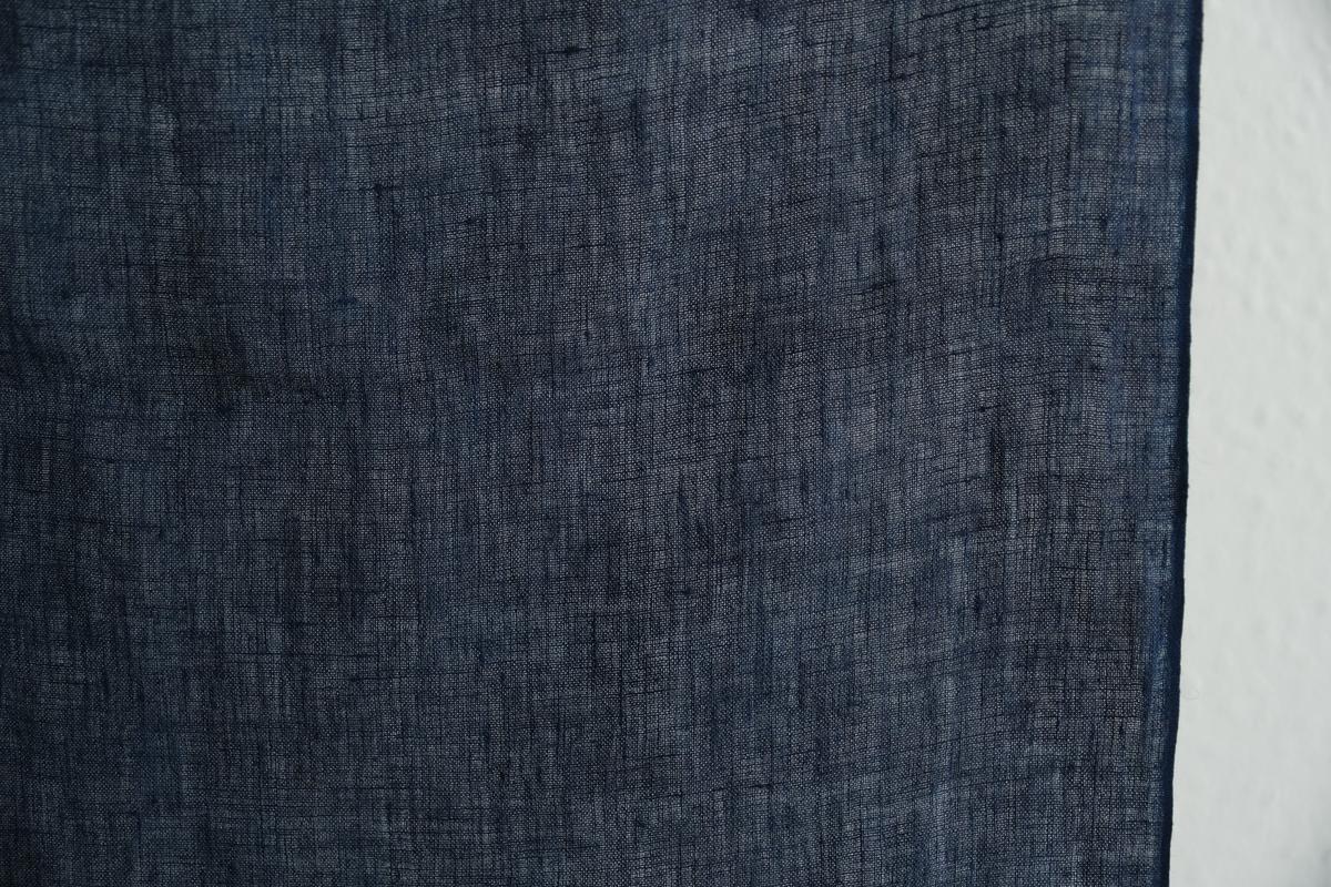 本藍染め麻風呂敷 大（無地） オーガニックリネン・シャトル織機