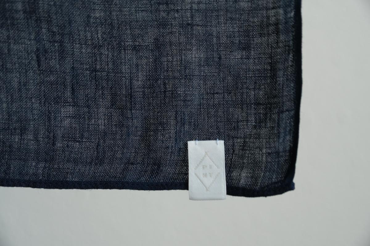 本藍染め麻風呂敷 大（無地） オーガニックリネン・シャトル織機