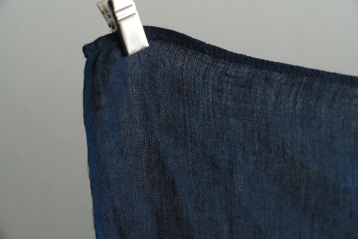 本藍染め麻風呂敷 大（無地） オーガニックリネン・シャトル織機