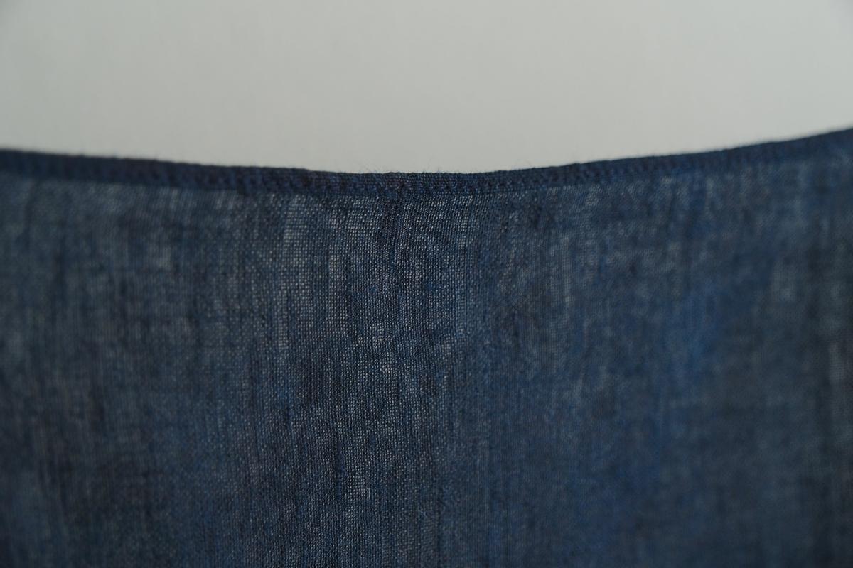 本藍染め麻風呂敷 大（無地） オーガニックリネン・シャトル織機