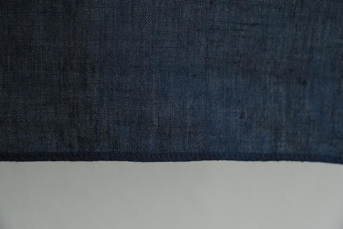 本藍染め麻風呂敷 大（無地） オーガニックリネン・シャトル織機