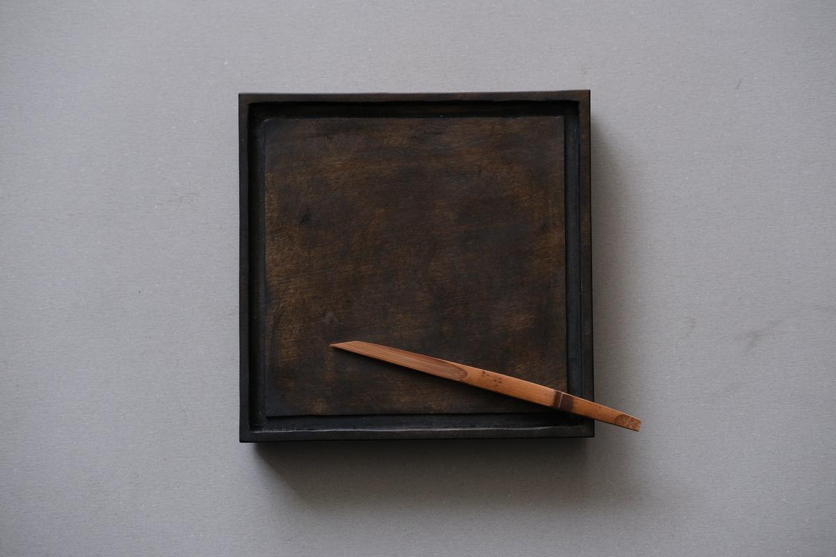 徒爾 角小皿5寸 サクラ・黒漆