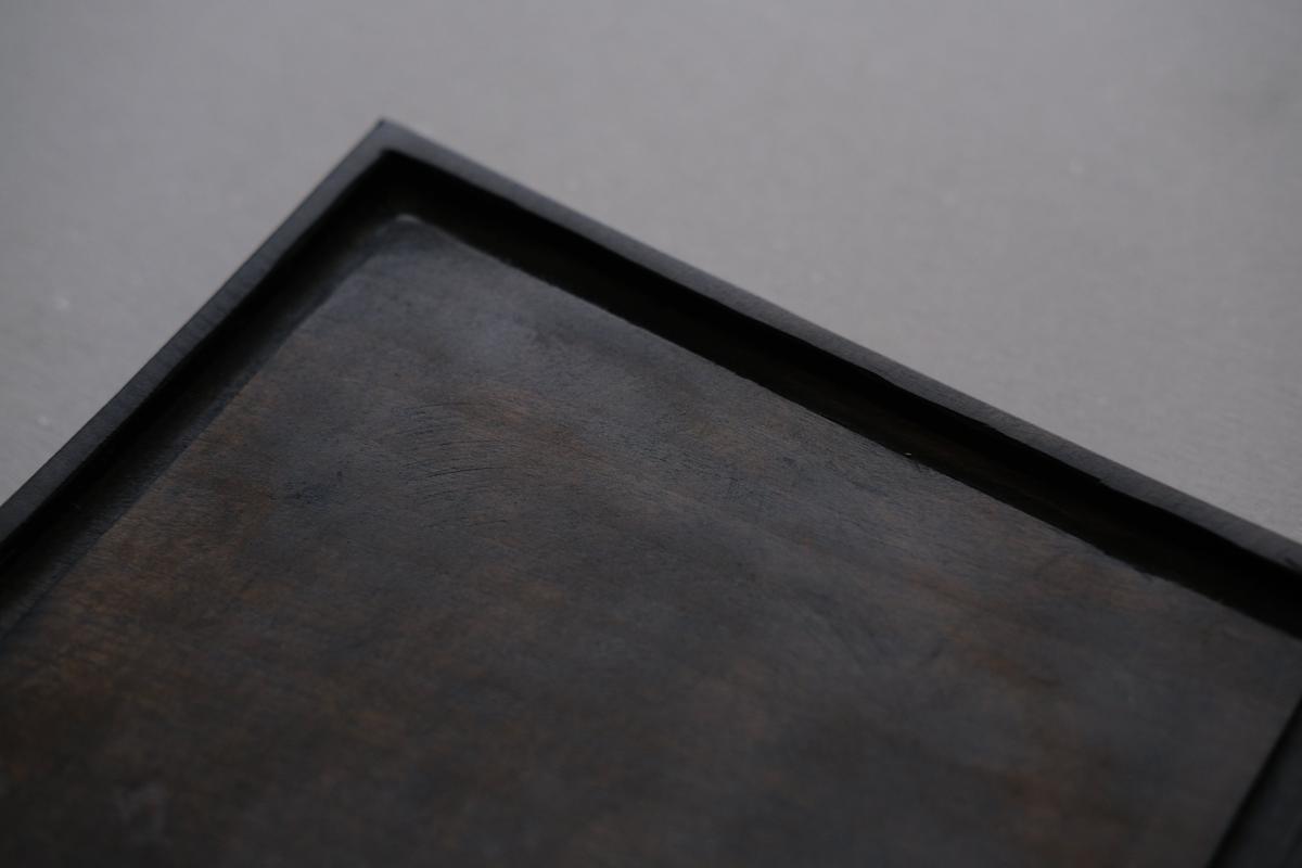 徒爾 角小皿5寸 サクラ・黒漆