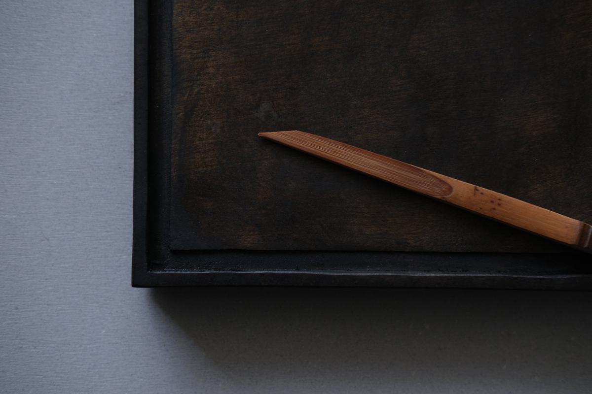 徒爾 角小皿5寸 サクラ・黒漆