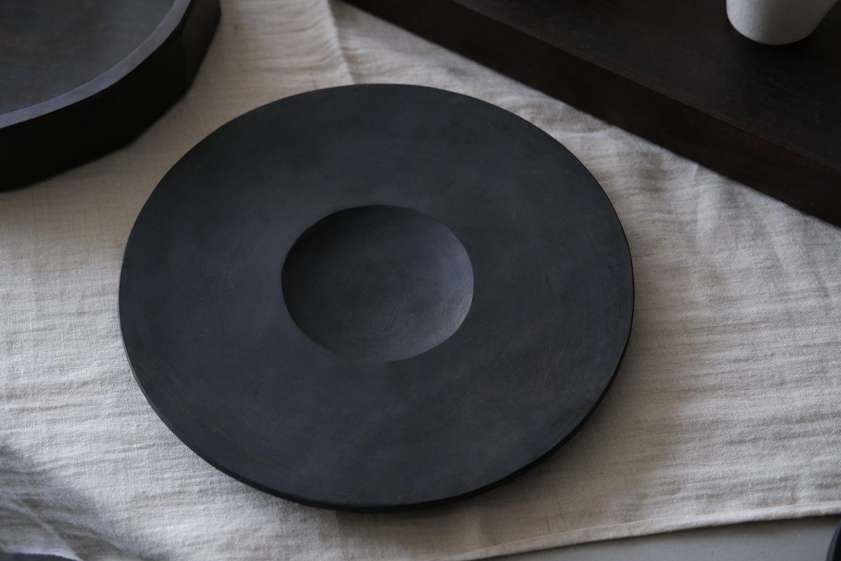 徒爾 丸大皿 サクラ・黒漆