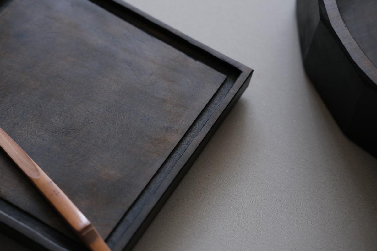 徒爾 角小皿5寸 サクラ・黒漆