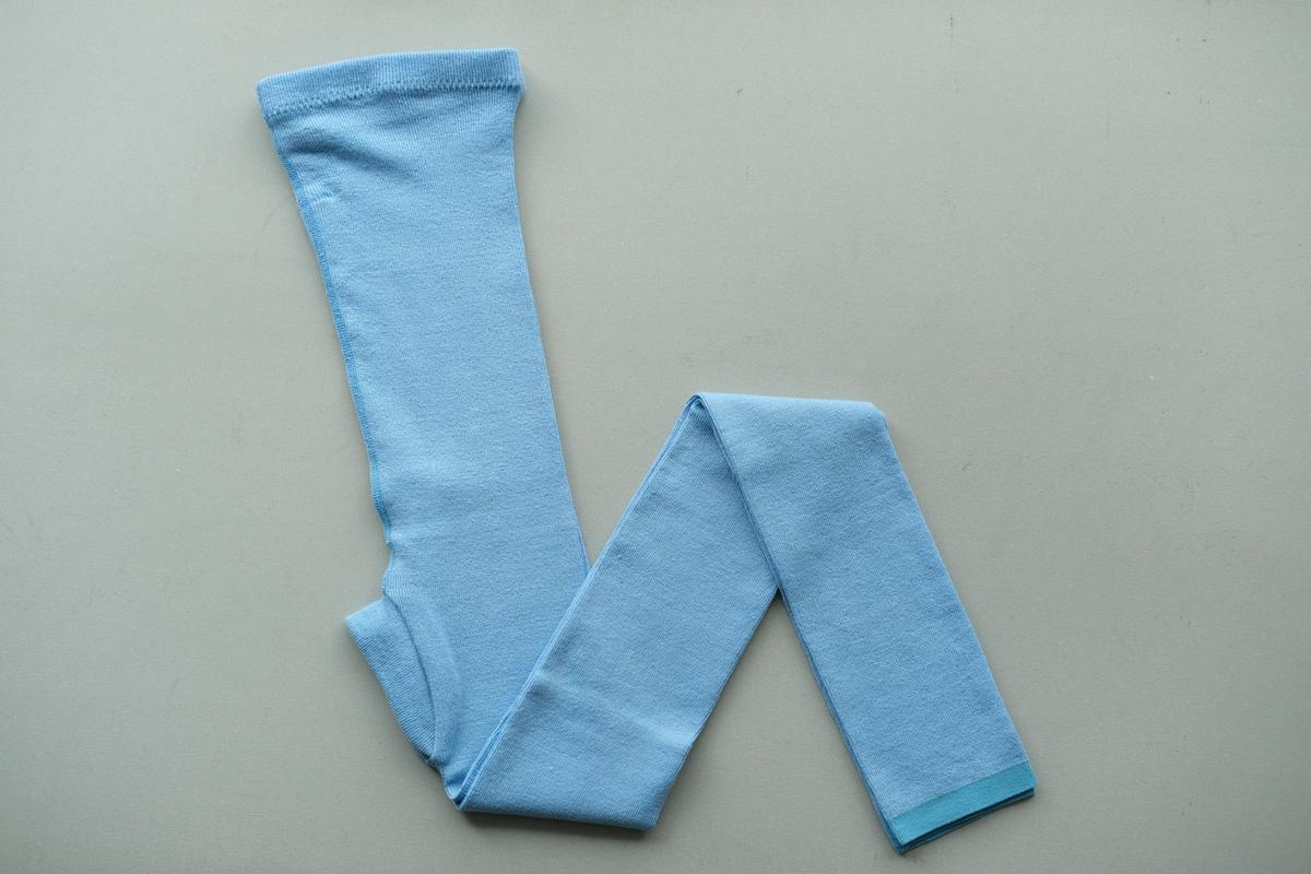 リネンニットレギンス マチ付き｜サックス｜2 size