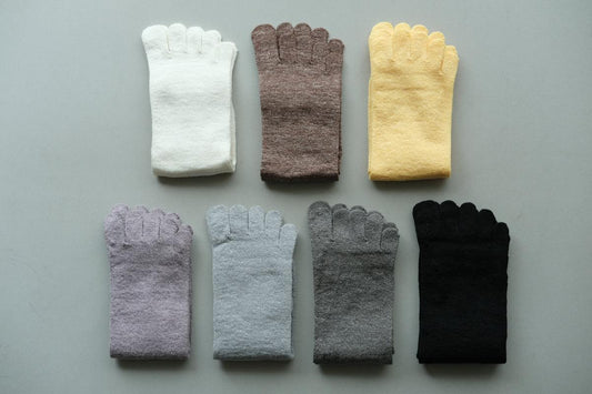 リネンキュプラ 5本指ソックス｜22-24cm｜7色