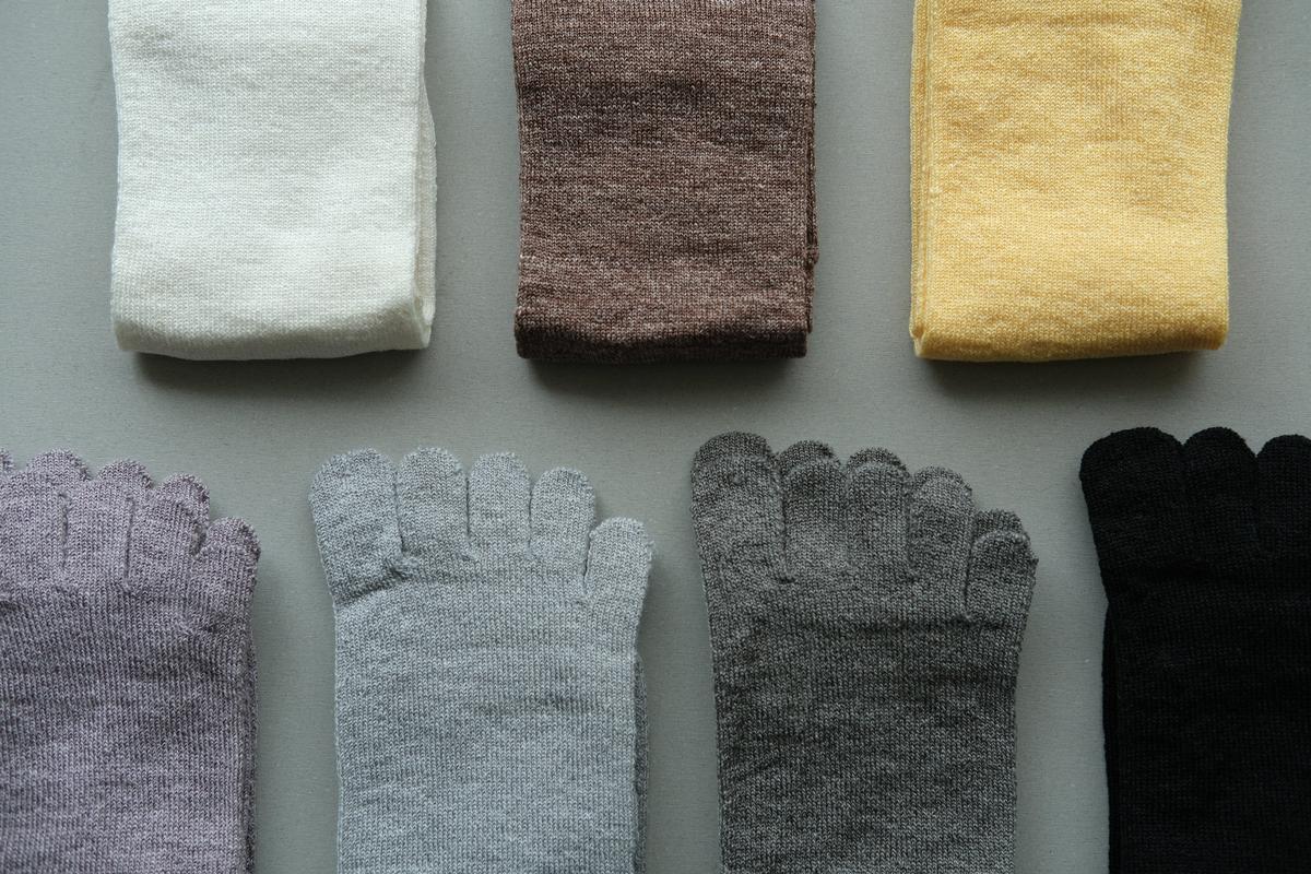 リネンキュプラ 5本指ソックス｜22-24cm｜7色