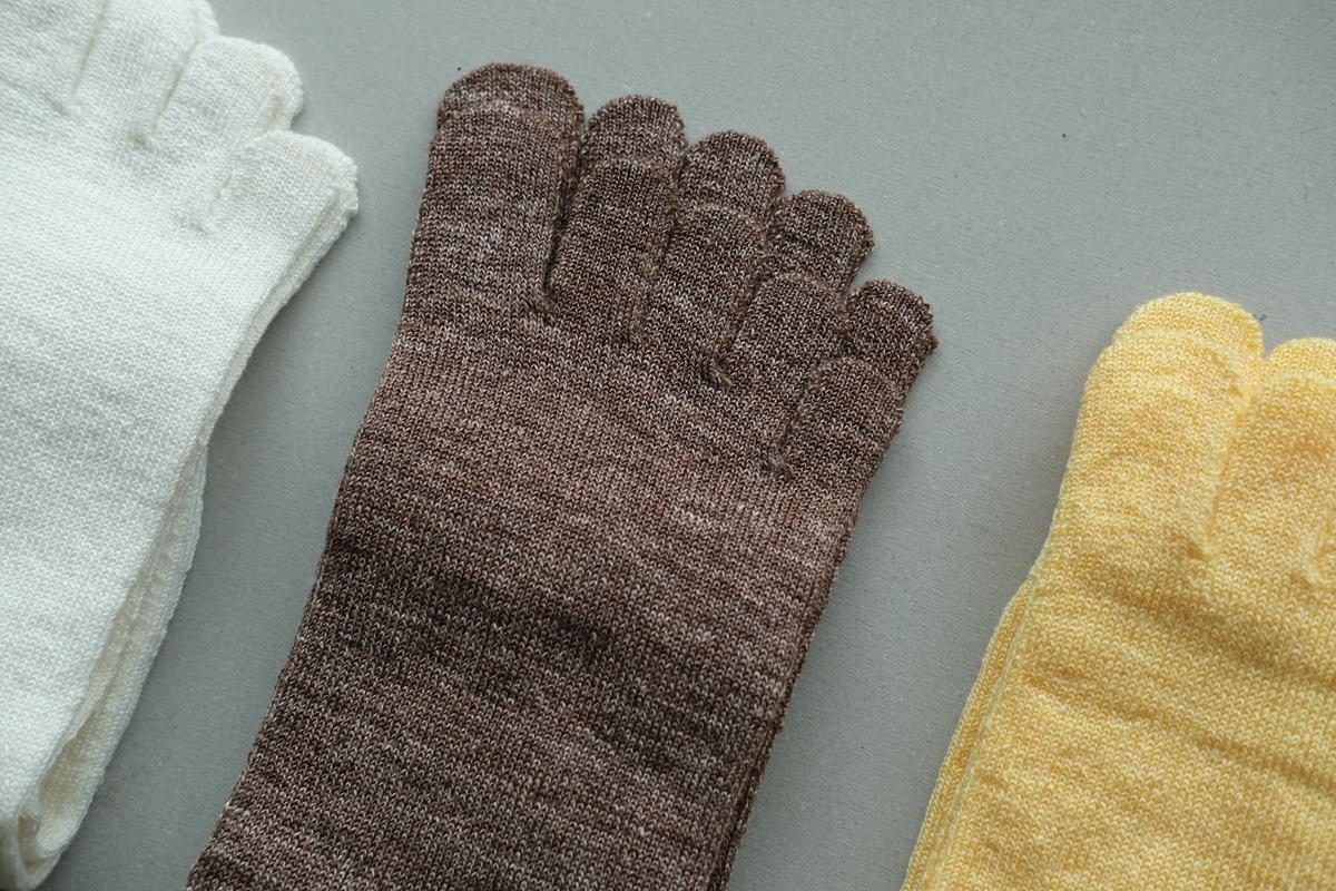 リネンキュプラ 5本指ソックス｜22-24cm｜7色