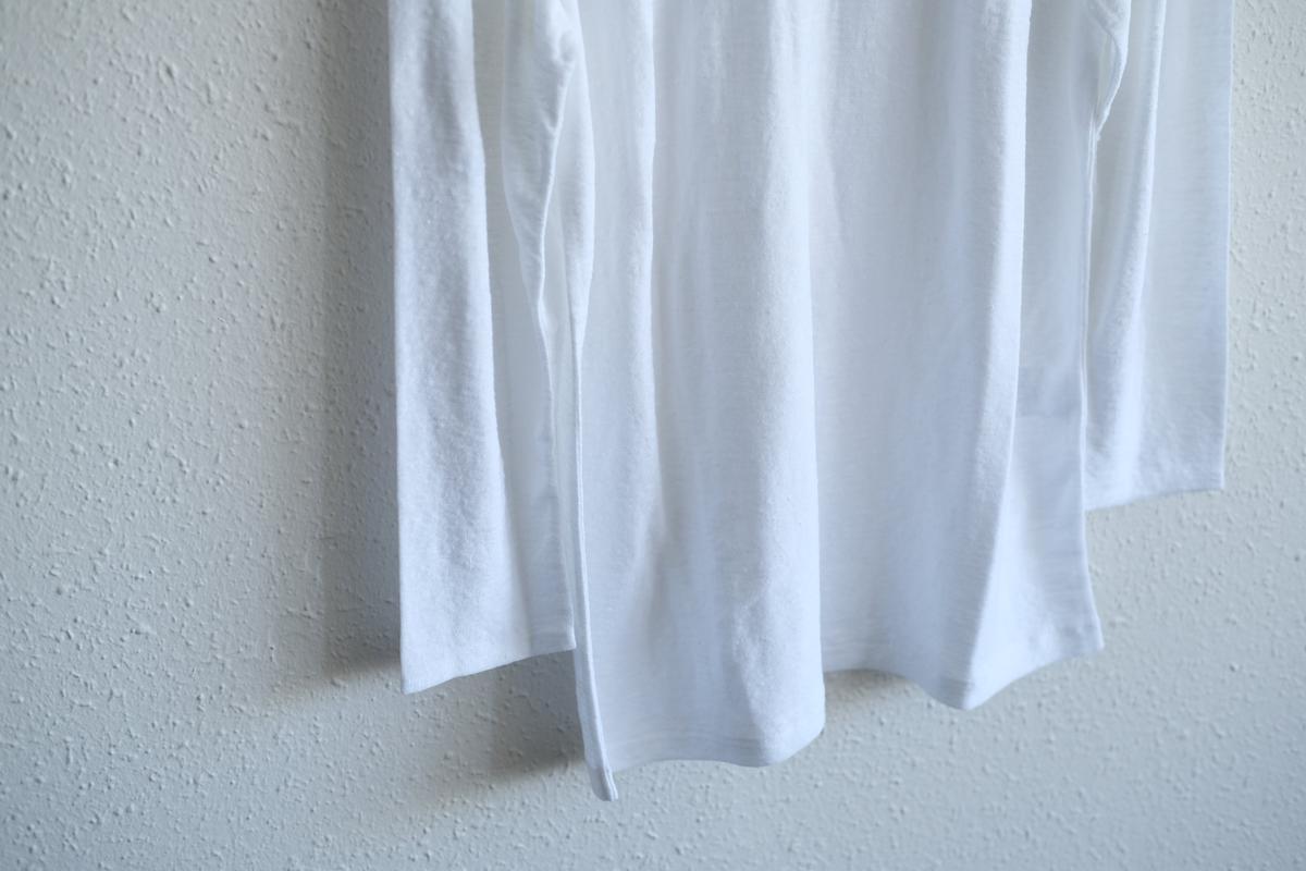 リネンコットンアンダーウェア 9分袖｜メンズ｜白