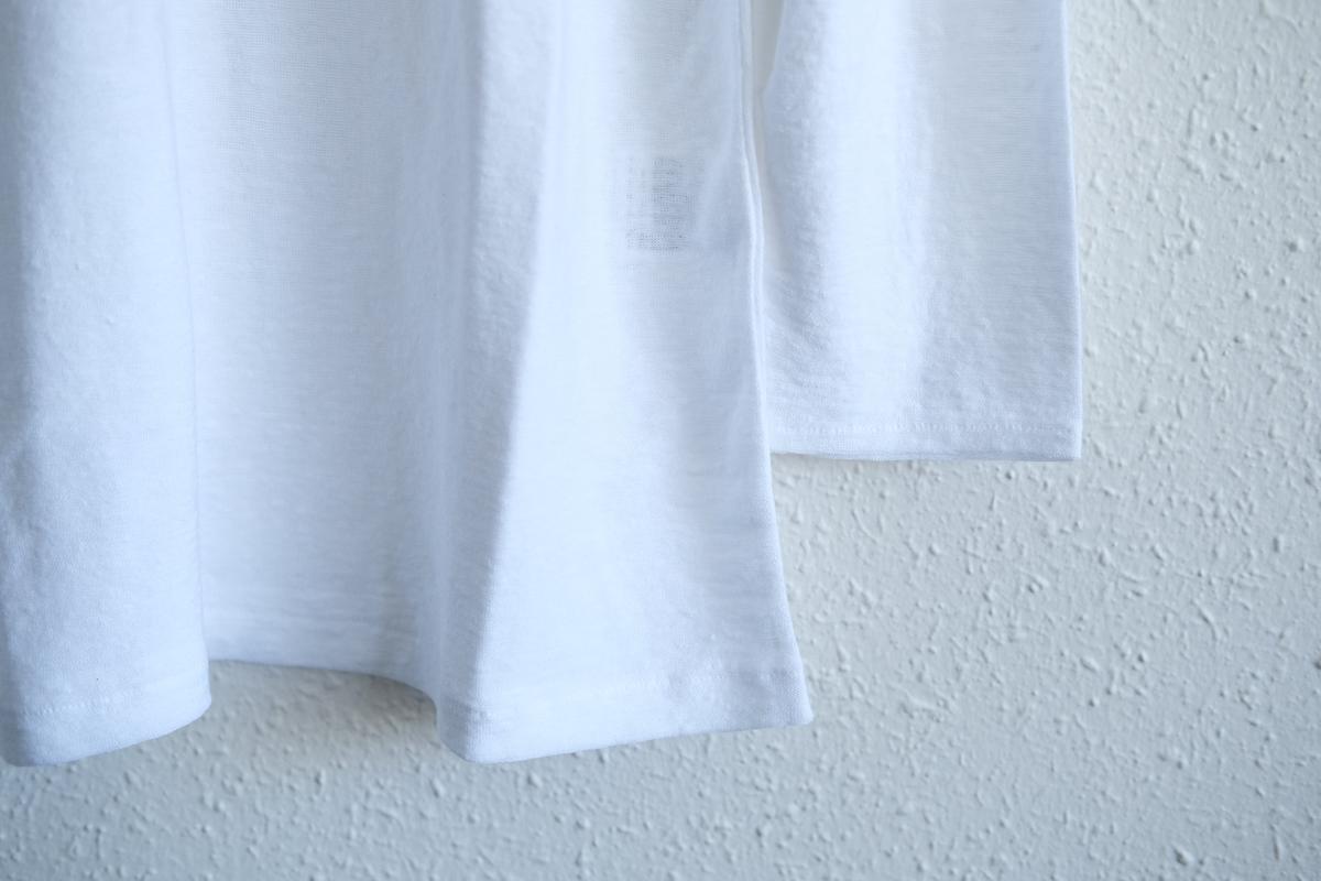 リネンコットンアンダーウェア 9分袖｜メンズ｜白