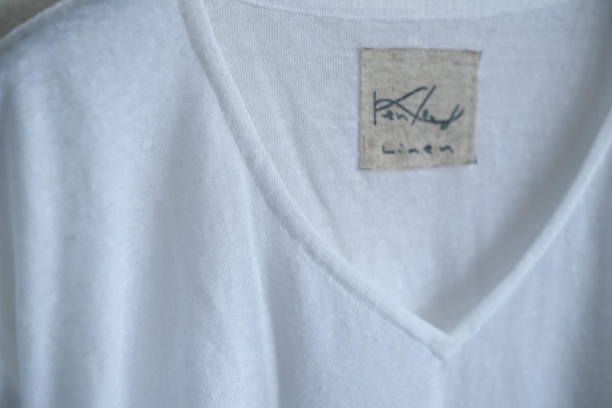 リネンコットンアンダーウェア 9分袖｜メンズ｜白