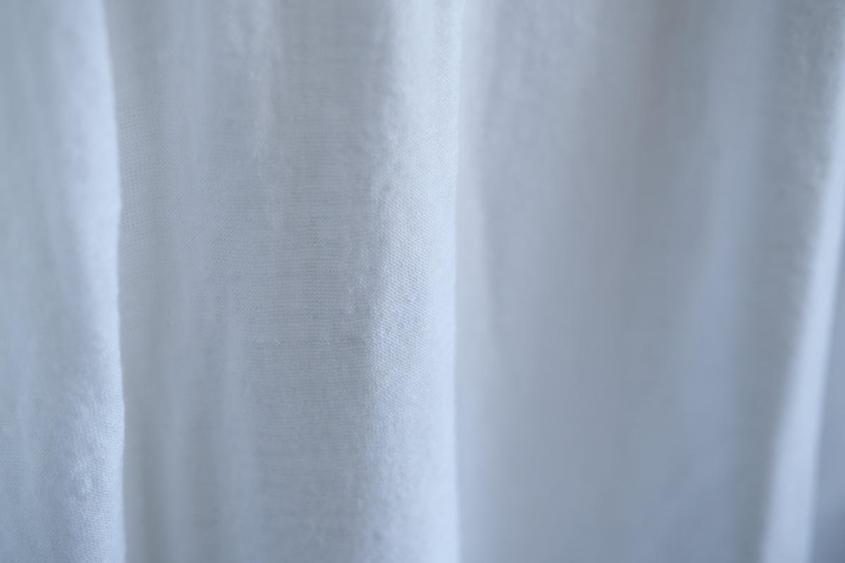 リネンコットンアンダーウェア 9分袖｜メンズ｜白