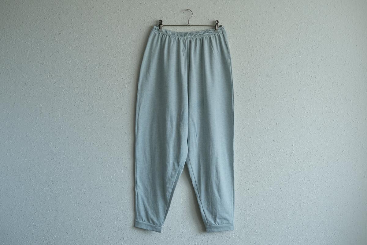 yohaku ドバイパンツ｜つぶつぶ天竺素材 ブルー杢｜unisex freesize