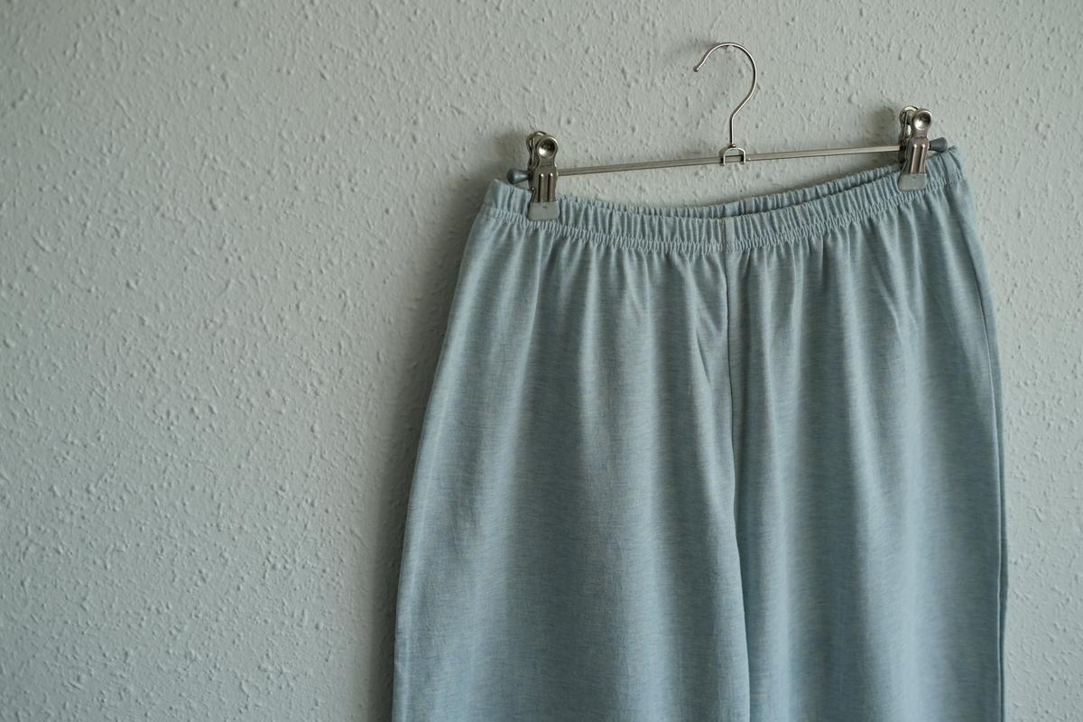 yohaku ドバイパンツ｜つぶつぶ天竺素材 ブルー杢｜unisex freesize