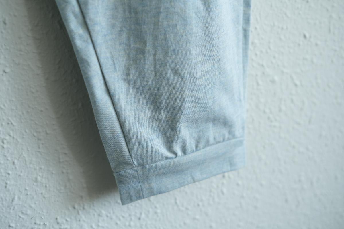 yohaku ドバイパンツ｜つぶつぶ天竺素材 ブルー杢｜unisex freesize