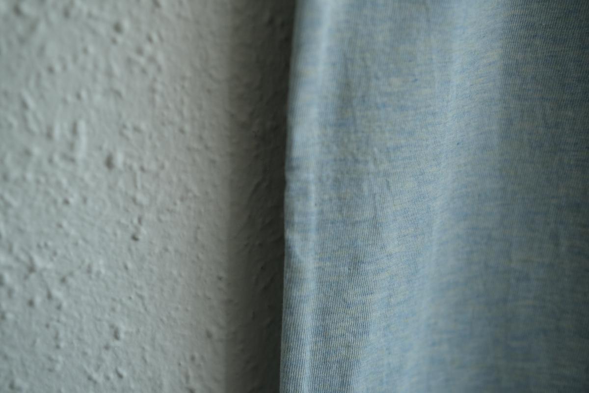 yohaku ドバイパンツ｜つぶつぶ天竺素材 ブルー杢｜unisex freesize