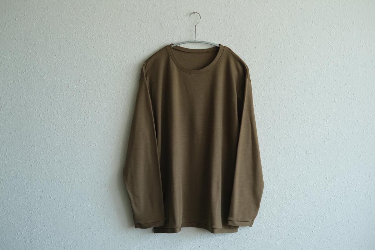 MITTAN / スーパー120’sウールスムース長袖 茶 T-35 / unisex