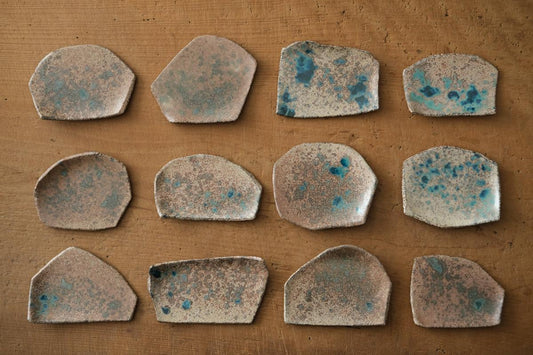 かけら皿 角 茶青