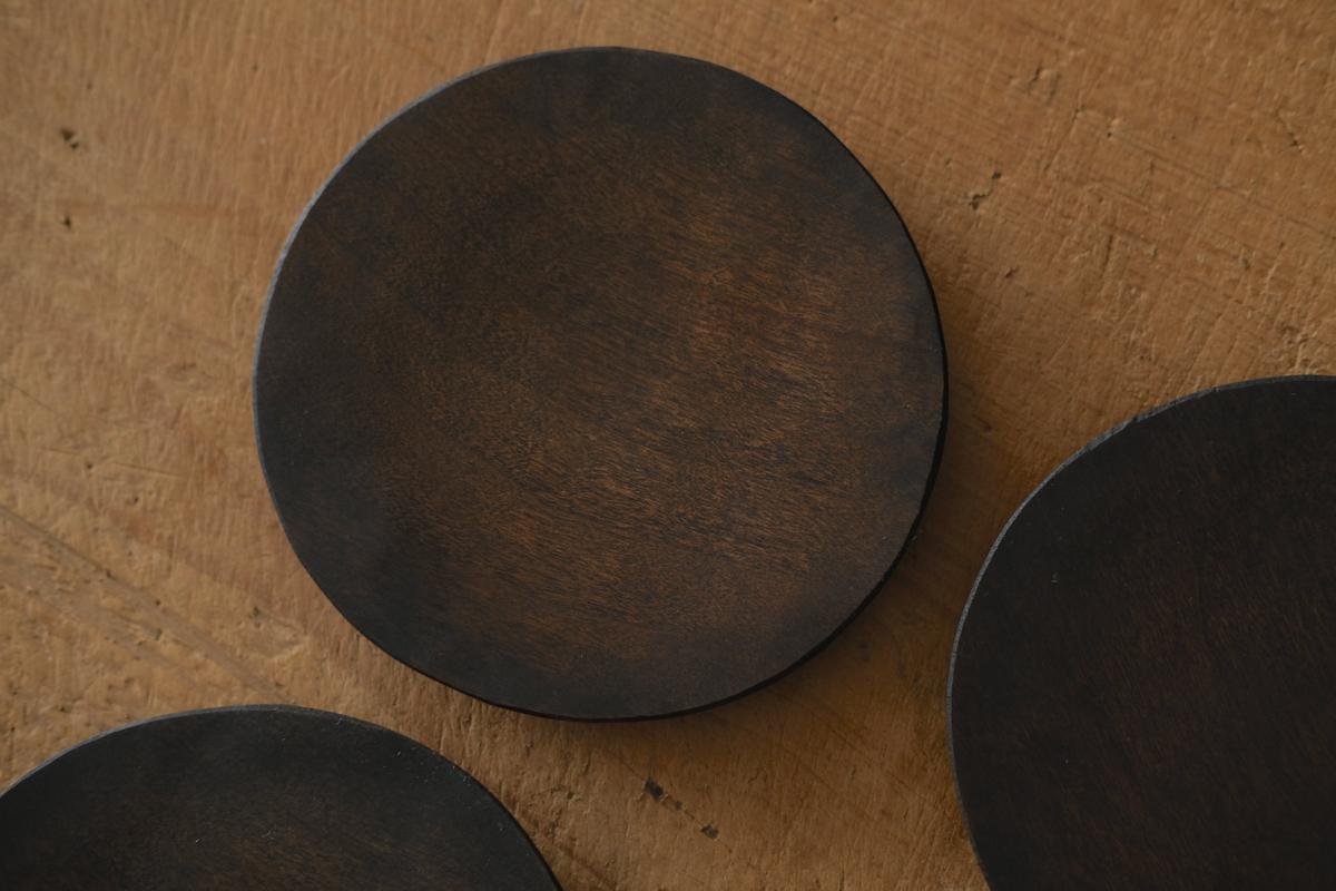 徒爾 丸小皿4寸 サクラ・鉄媒染蜜蝋