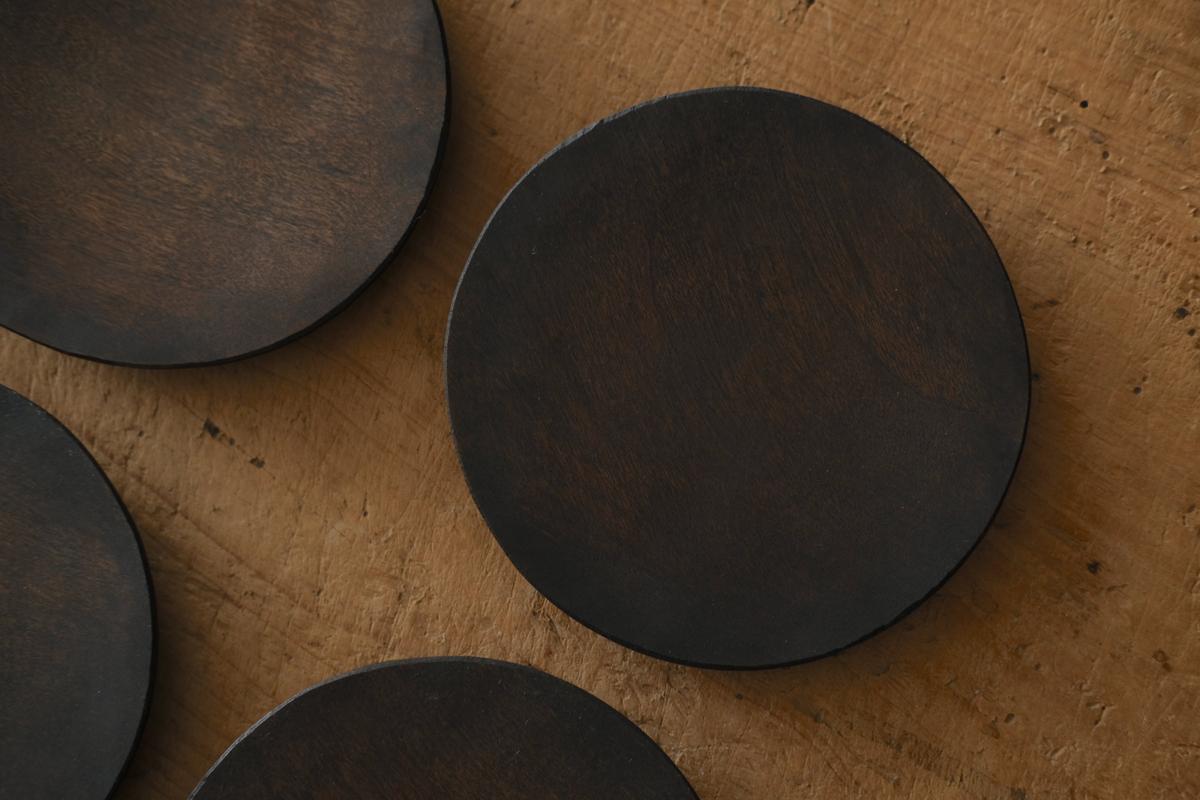 徒爾 丸小皿4寸 サクラ・鉄媒染蜜蝋