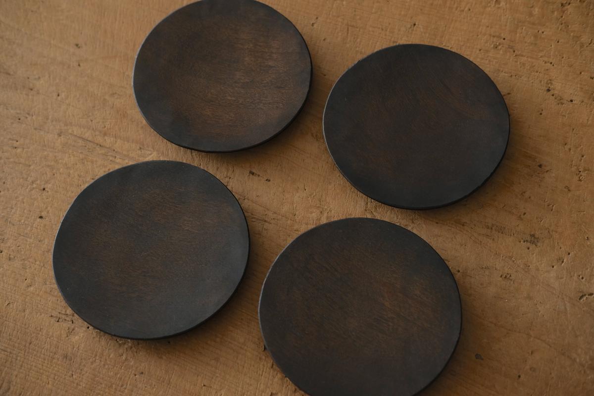 徒爾 丸小皿4寸 サクラ・鉄媒染蜜蝋