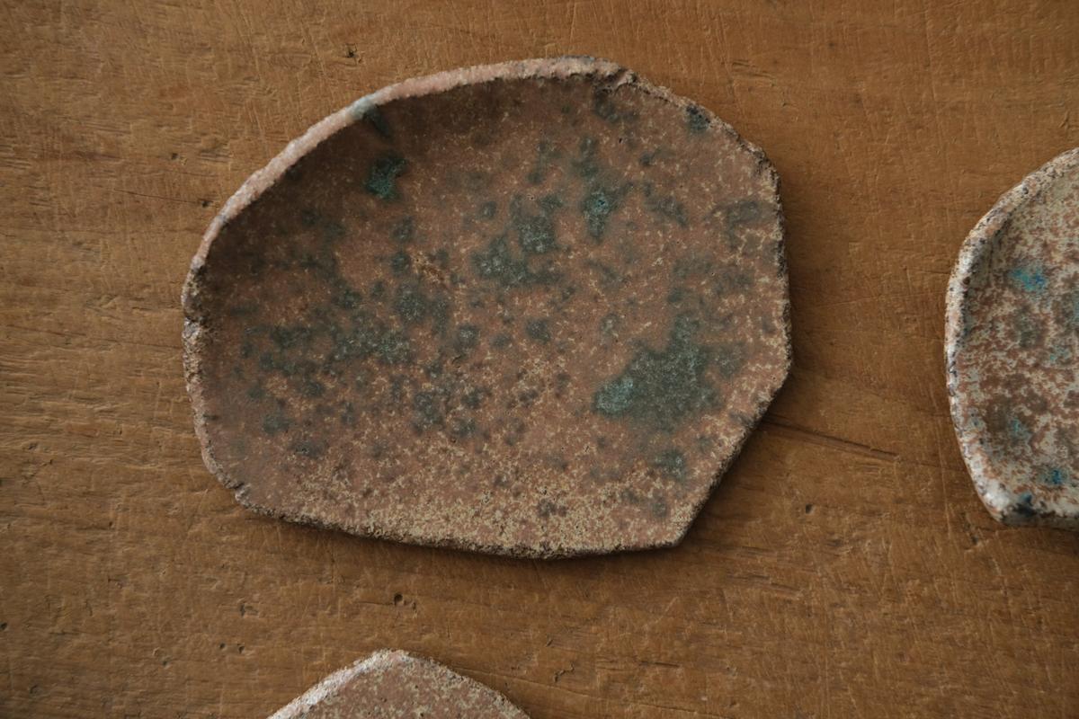 かけら皿 角 茶青