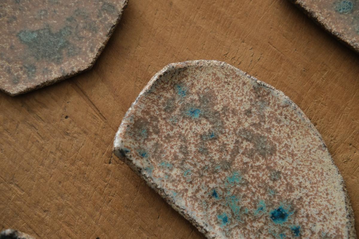 かけら皿 角 茶青