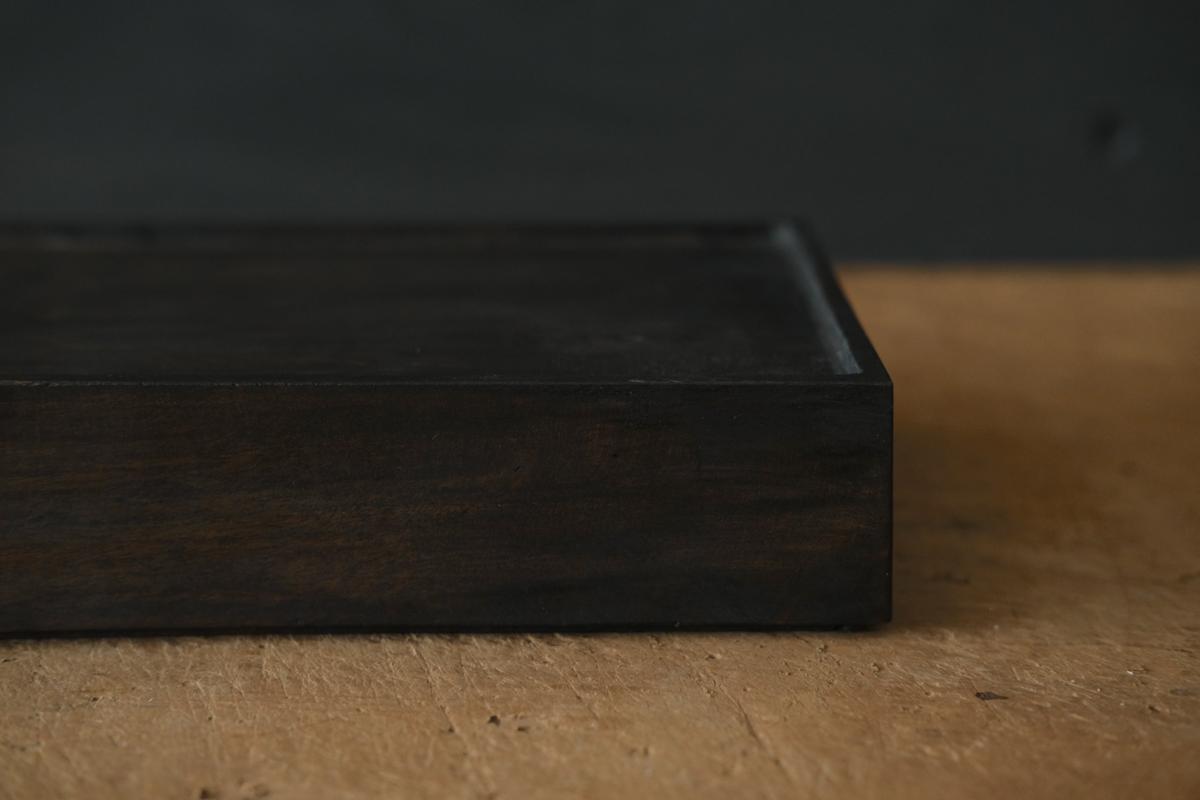 徒爾 角高茶盤 サクラ・黒漆