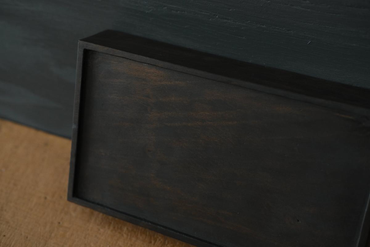 徒爾 角高茶盤 サクラ・黒漆