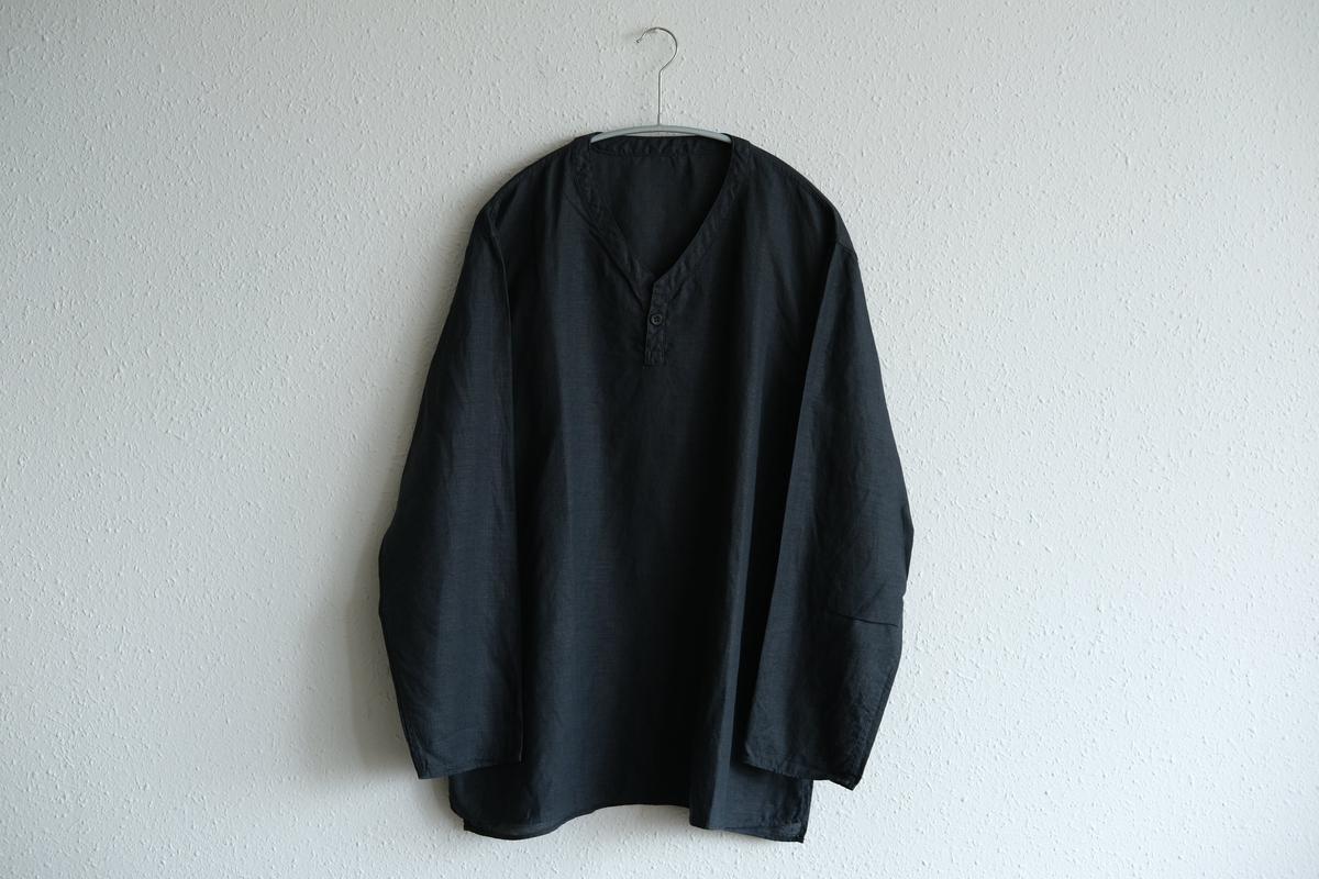 MITTAN / 大麻長袖プルオーバー 墨黒 SH-126 / unisex