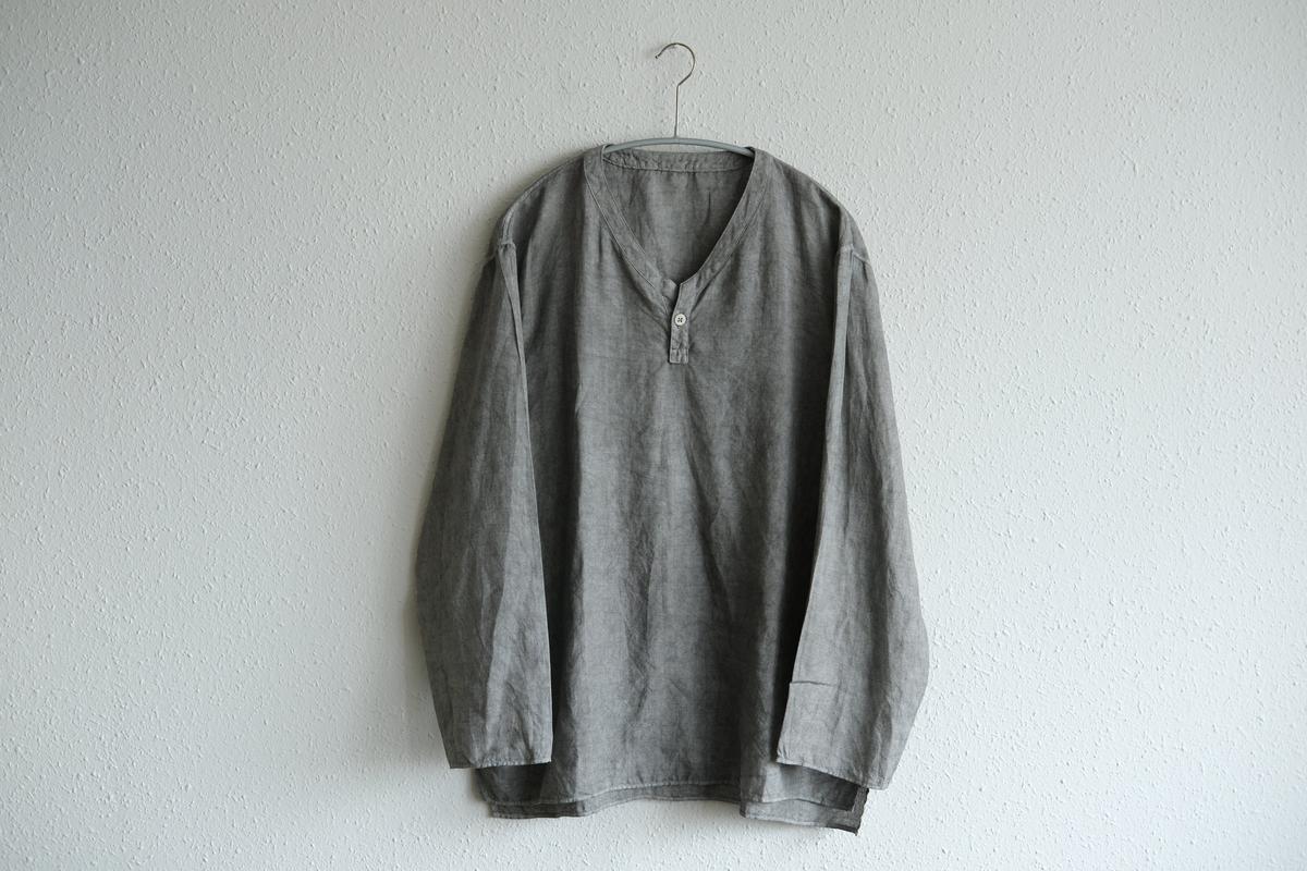 MITTAN / 大麻長袖プルオーバー 松煙 SH-126B / unisex