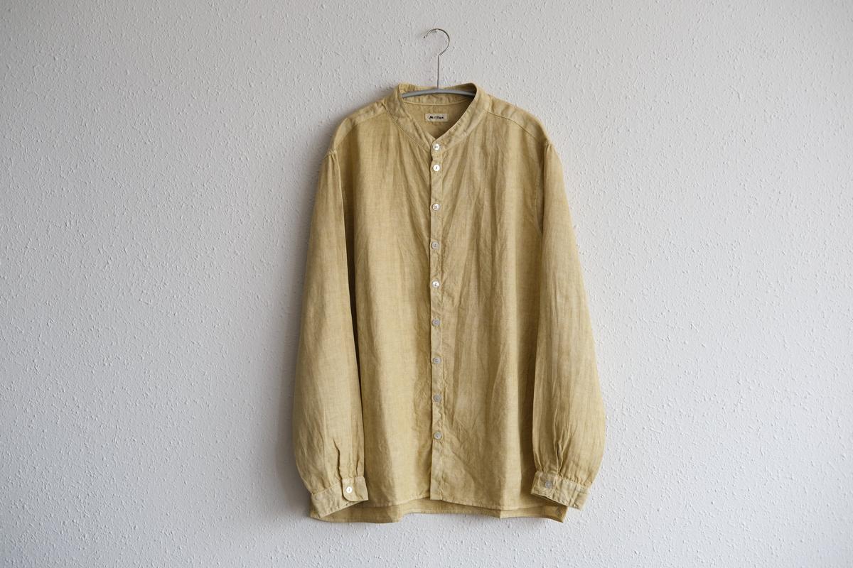 MITTAN / 大麻シャツ ベンガラ黄 SH-132B / unisex