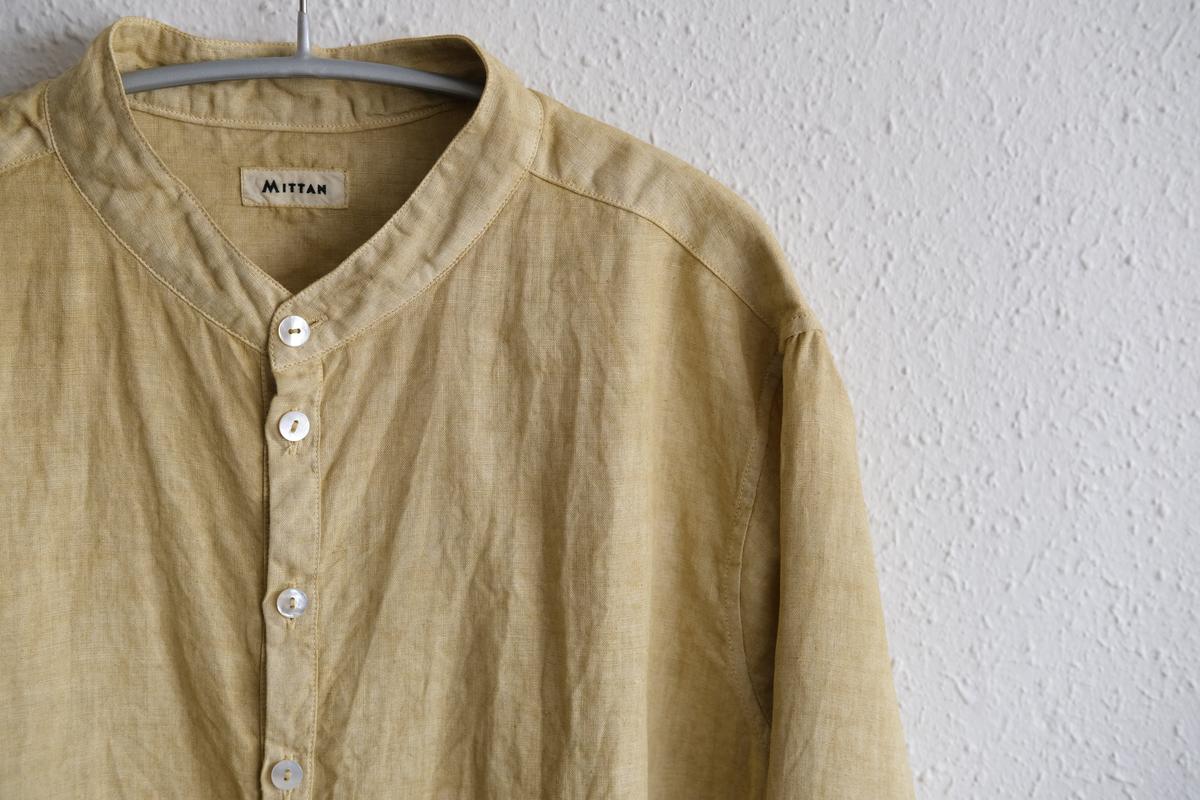 MITTAN / 大麻シャツ ベンガラ黄 SH-132B / unisex