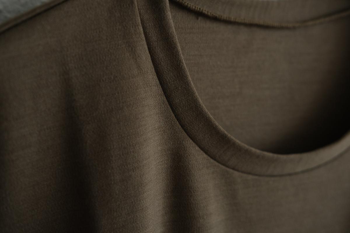 MITTAN / スーパー120’sウールスムース半袖 茶 T-34 / unisex