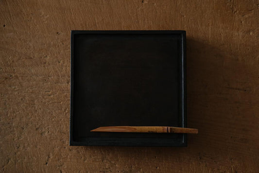 徒爾 小角盆5寸 サクラ・黒漆